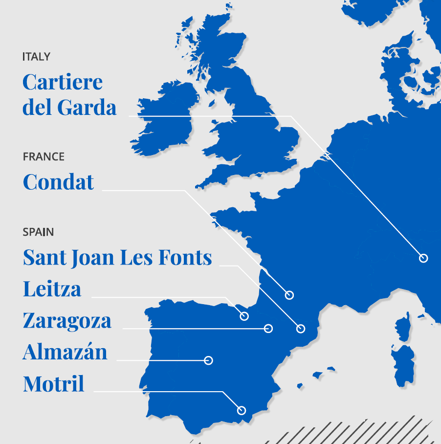 Mapa de la organizaci&oacute;n industrial de Lecta, versi&oacute;n m&oacute;vil